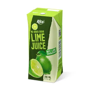 Delicious Juice No Sugar 200 Ml Aseptic Pak Lime Water Drink Vietnam Product High Quality Refresh Your Body