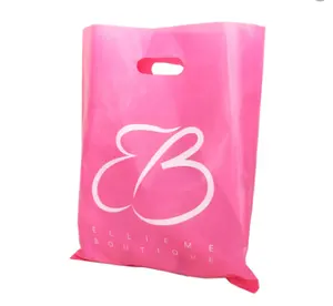 Customizable Eco-Friendly Die Cut Shopping Bags Reusable LDPE Plastic Bags with Gravure Printing Heat Seal Handle Recyclable