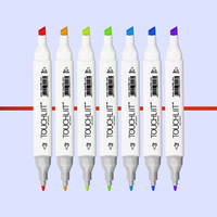 Touchliit 6ème génération 204 couleurs Stylos marqueurs d'art à double tête à base d'alcool Fournitures d'art