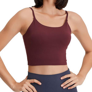 2021 Logo personnalisé femmes XS Crop débardeur en gros à la mode été décontracté Sexy Sport vêtements d'entraînement dame couleur unie haut - Product Image 3