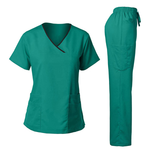 Traje de Jogger de alta calidad con cuello en V para mujer, entrega rápida, uniformes de hospital médico OEM, uniformes tejidos de enfermera - Product Image 2