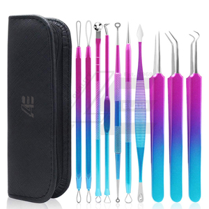 10 pièces pince à épiler professionnelle en acier inoxydable argenté Kit de greffe de cils et d'extension de sourcils avec outils de précision - Product Image 5