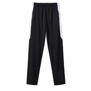 <span class=keywords><strong>Pantaloni</strong></span> sportivi neri da uomo con striscia laterale bianca, vita elastica, leggeri, casual, da jogging, estivi, traspiranti. - Product Image 1