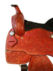 Juego de sillín inglés de cuero genuino duradero de primera calidad, tachuela de caballo de Rancho occidental, varios tamaños, 14 "-18", varios colores - Product Image 4