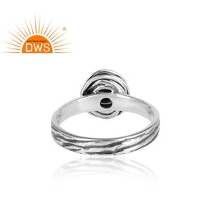 Conjunto de anillo de plata de primera ley y Gema para mujer, sortija, plata esterlina 925, piedra Natural, Color Turquesa - Product Image 4