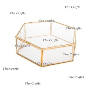 Joyero Pequeño de Metal y Vidrio, Decoración del Hogar, Joyero Cuadrado, Caja de Cosméticos en India - Product Image 6