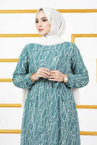 Robe en mousseline à imprimé marguerite, vêtements islamiques, robes turques, mode modeste, abaya, tunique, hijab, robe modeste - Product Image 2