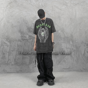 Camiseta unisex con lavado ácido para hombre, diseño personalizado con logotipo para deportes de verano y ropa de gimnasio, ropa deportiva para hombre - Product Image 4