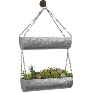Macetero de METAL para el hogar y el jardín, macetero de flores galvanizado - Product Image 2