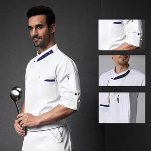 Manteau de Chef pour hommes femmes, tablier à manches longues, veste de Chef, manteau, uniforme de travail de cuisine, vêtements de serveur de Restaurant hôtel - Product Image 6
