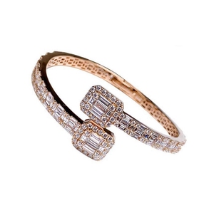 10kt Yellow Gold Real Diamond Openable <b>Bracelet</b>. - Product Image 1