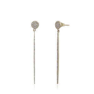 Boucles d'oreilles délicates en forme de diamant, couleur or jaune, perle naturelle, simple et solide, vente en gros, 14k, - Product Image 2