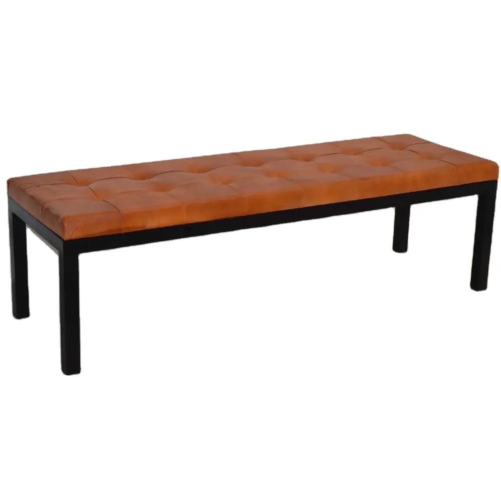 Banc de Patio en cuir industriel en fer pour la décoration de la maison, du jardin et des sièges extérieurs, meubles d'extérieur 180x40x45