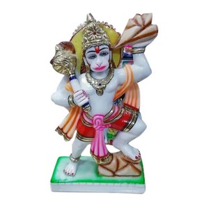 Escultura de Dios Hanuman hecha a mano, mármol - Product Image 1