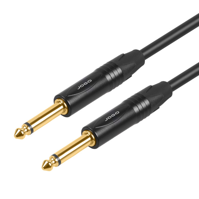 Gold Cable 6.35mm (1/4) TRS to 6.35mm (1/4) TRS Coaxial Cable Male to Male with Braid Shielding for Electric Guitar Bass Guitar