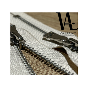 VALIANT VAL-M5-021 # 5 Fermetures éclair auto-bloquantes en métal argenté brillant avec tirette trapézoïdale pour sacs de vêtements, vente en gros usine - Product Image 3