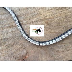 Banda para la Cabeza de Caballo de 8 mm con Piedras de Ópalo Blanco y Cierre de Velcro, Banda Profesional para Brida de Carreras Inglesas, Equipo Ecuestre de Cuero Premium - Product Image 4