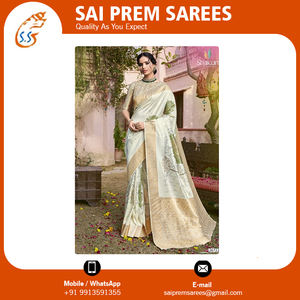 Saree en soie douce à usage traditionnel avec bordure en dentelle disponible à un prix abordable - Product Image 5