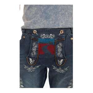 Bavarian Oktoberfest Lederhose Men Jean <b>Shorts</b> Hot Pants Christmas Pants (German Trachten Oktoberfest Pant) - Product Image 3