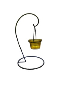 ROSE <b>RED</b> FLOWER WITH GREEN LEAF <b>CANDLE</b> HOLDER By BRASSWORLD INDIA - Product Image 2