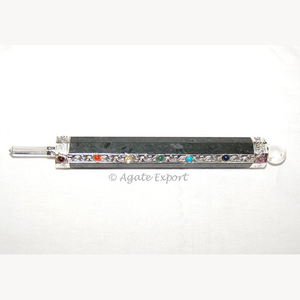 Venta al por mayor de varitas curativas de cristal natural | Varitas curativas de ágata negra Productos curativos de piedra Feng Shui - Product Image 1