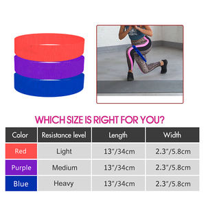 Bandes de résistance en tissu de coton avec Logo personnalisé imprimé, 3 bandes bottin pour la hanche, ensemble de Fitness, 2020 - Product Image 4