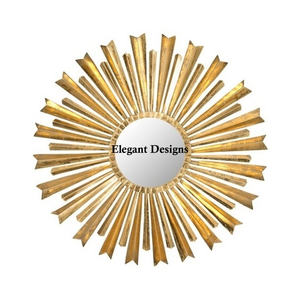 Latest Designer Metal Wall Mirror Gold Powder Coated Handmade Fancy Mirror Classic Stylish Decorative Best Wall Mirror - Product Image 5
