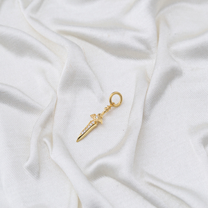 Charme pendentif en forme d'épée, pierre en zircon blanc, fabrication artisanale, vente en gros turque, bijoux en argent sterling 925 - Product Image 3