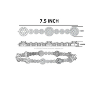 Bracelets personnalisés en or blanc 10 carats de 14 grammes, style hip-hop unisexe, avec diamants de laboratoire et moissanite, pour les fêtes et les cadeaux