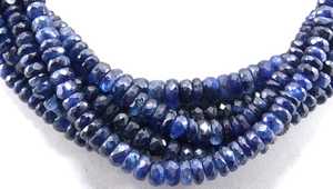 Cuentas Redondas Facetadas de Cianita Azul Natural de Buena Calidad, 1 Hebra, 4-6 mm, Grado AAA, para la Fabricación de Joyas, Venta al por Mayor - Product Image 5