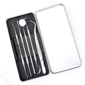 Kit d'instruments dentaires en acier inoxydable, 5 pièces, Instruments chirurgicaux de nettoyage des dents - Product Image 2