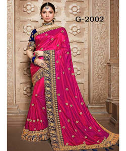 Banarasi Seda Jacquard Sari Blusa Señoras Fiesta Festival Uso diario Venta al por mayor Precio bajo Algodón suave Seda Sari Indio paquistaní - Product Image 2