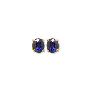Precious Natural Blue <b>Sapphire</b> Gemstone 9k Solid Yellow <b>Gold</b> Handmade Women Stud <b>Earrings</b> Jewelry for Wholesale - Product Image 1
