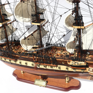 USS CONSTITUTION <b>Wooden</b> Painted Model Tall Ship Handicraft From Vietnam - Product Image 1