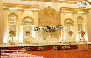 Décor de scène de mariage tamoul Maharaja, scène traditionnelle de mariage hindou en fibre, ensemble de scène de mariage Grand Chennai - Product Image 3