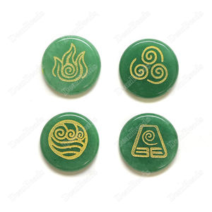 Ensemble de pierres précieuses rondes plates classiques à 4 éléments de la nature (<span class=keywords><strong>eau</strong></span>, <span class=keywords><strong>feu</strong></span>, <span class=keywords><strong>terre</strong></span>, <span class=keywords><strong>air</strong></span>) pour l'équilibre et la guérison - Product Image 4
