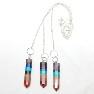 Cristaux pierre de guérison cristaux vente en gros en vrac Chakra crayon pendule | Pendule avec chaîne fournisseur - Product Image 1