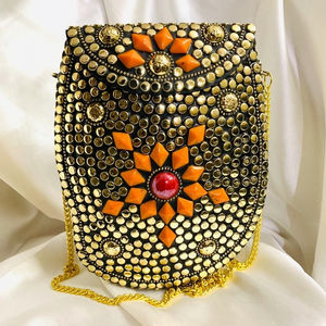 Sac de soirée en mosaïque métallique de créateur - Product Image 1