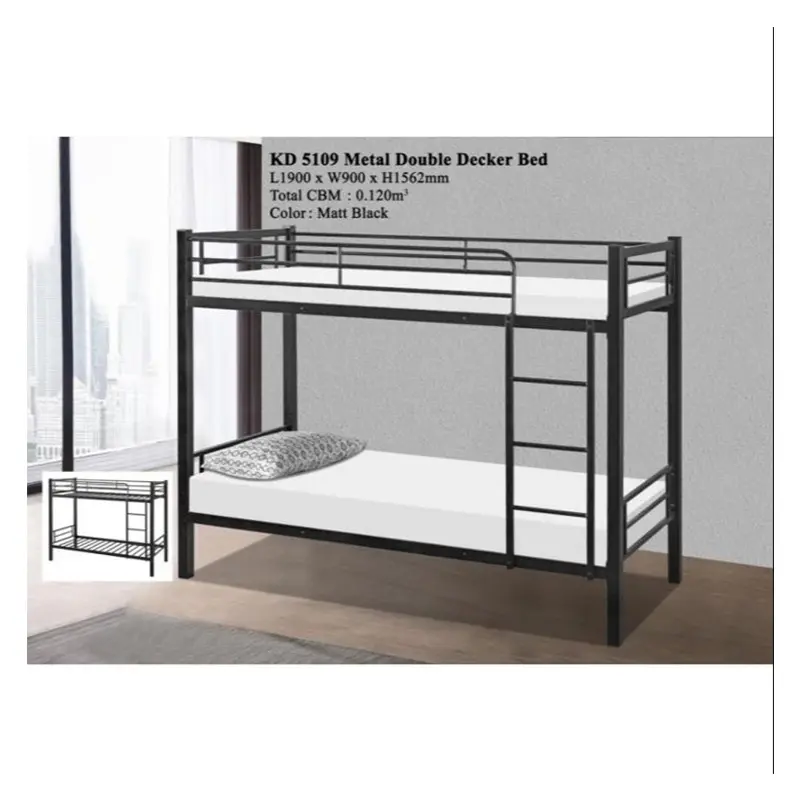 Antique Cheap Metal Domica KD-5109 Double Decker Adult Bunk Bed Malaysia