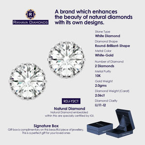 Boucles d'oreilles pour femmes, perles en or blanc, diamant, haute qualité, pur 10K - Product Image 4