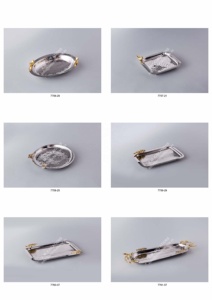 Plateau en acier inoxydable martelé argenté minimaliste de l'Ouest Plateau de table à manger Centre de table Bol à fruits décoratif Bol en laiton décoratif - Product Image 3