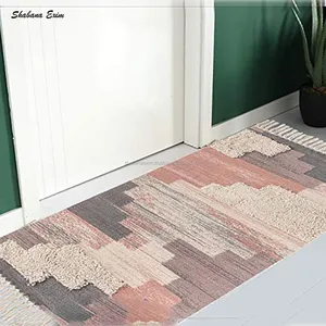 Top Qualität bohème Teppich gewebte solide Bodenmatte für Heimdekoration handgefertigt rutschfest Boho bestickt Raumteppich