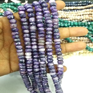 Collar de hebra de cuentas sueltas azules de piedra lunar púrpura natural al por mayor calidad AAA 8-10mm fabricación de joyas recubiertas - Product Image 3