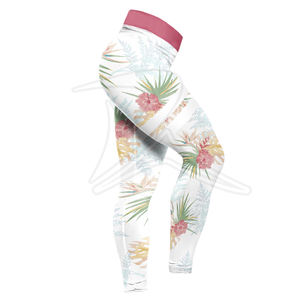 Medias de compresión de cintura alta personalizadas para mujer, mallas estampadas por sublimación para entrenamiento, pantalones de cintura media - Product Image 3
