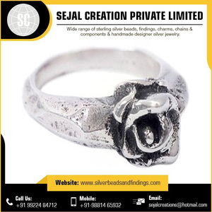 Bague en argent Sterling 925 et Rose, en pierres précieuses, 925mm de diamètre, création de bijoux - Product Image 5