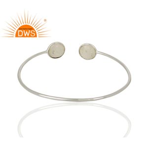 Bracelet en argent Sterling 925 avec pierres de lune arc-en-ciel naturelles, marque de créateur, bijoux - Product Image 2
