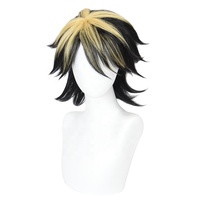 Vente en gros Tokyo Revengers perruque Cosplay 35cm court blond noir mixte Hanemiya Kazutora Peluca synthétique Anime perruques résistantes à la chaleur