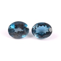 ANAM EMPORIUM Topaze Naturelle Bleue de Londres Pierre Précieuse Non Montée 9*12mm Coupe Ovale 11.20 Cts Iridescence Bonne Qualité Couleur Bleu Royal Propre