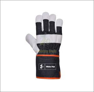 ถุงมือทำงานฤดูหนาวสีขาว ไซส์ XL ป้องกันการลื่น ระบายอากาศได้ดี ทำจากหนังวัวแท้เคลือบยาง ป้องกันการกระแทก เหมาะสำหรับงานทั่วไป - Product Image 2