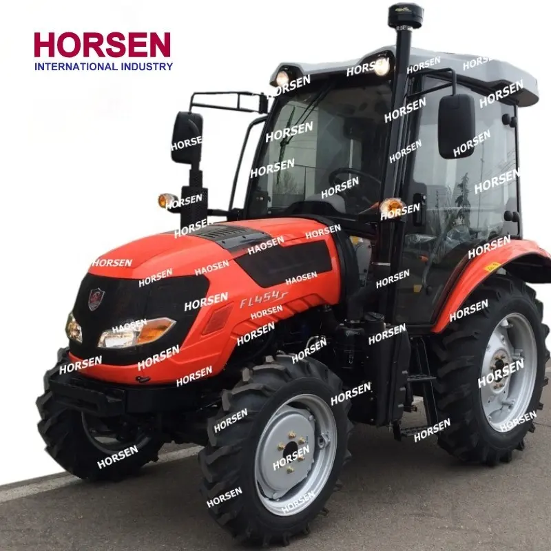 HORSEN Mini traktör 30 HP 40 HP 2 WD 4 WD kompakt çiftlik tekerleği traktör ile döner yeke kürek tarım için çin'de yapılan